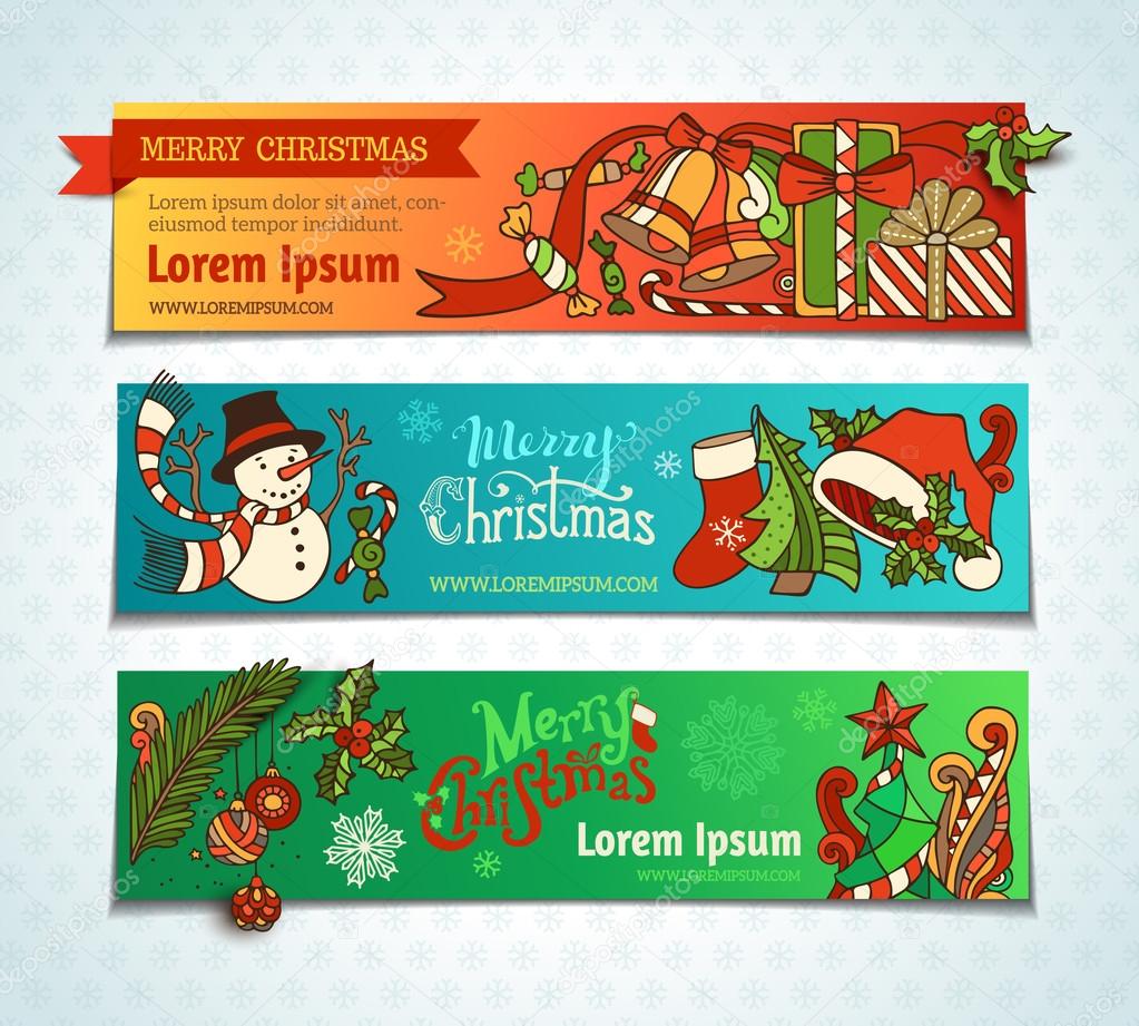 Christmas horizontal banners.