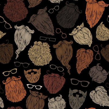 hipster sakal ve gözlük.