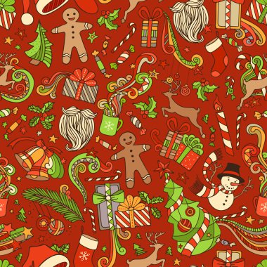 kesintisiz renkli Noel desen. 