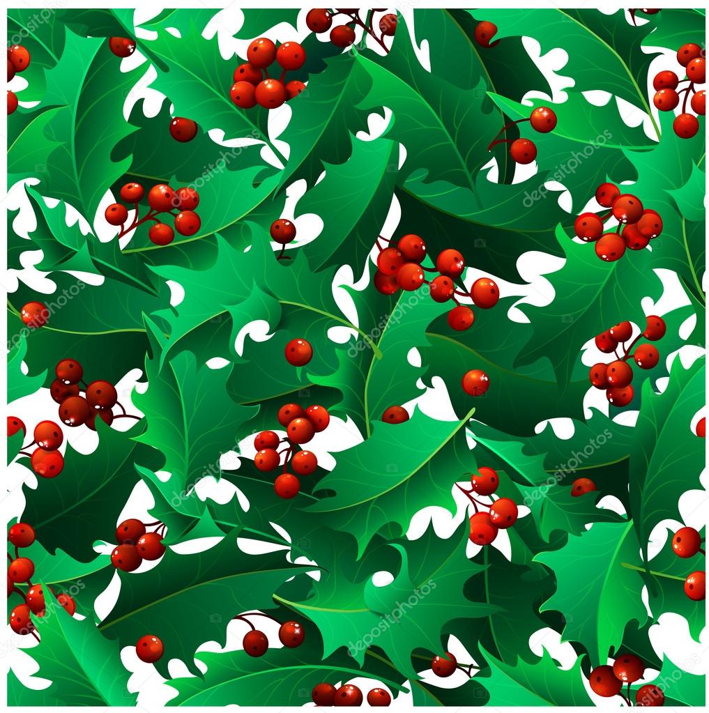 Vector Christmas mistletoe boundless background. — Stock Vector