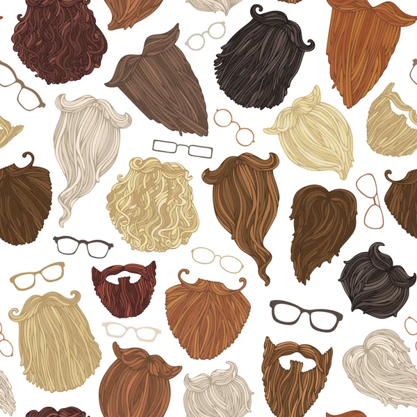 Hipster beards and eyeglasses. — Stock Vector