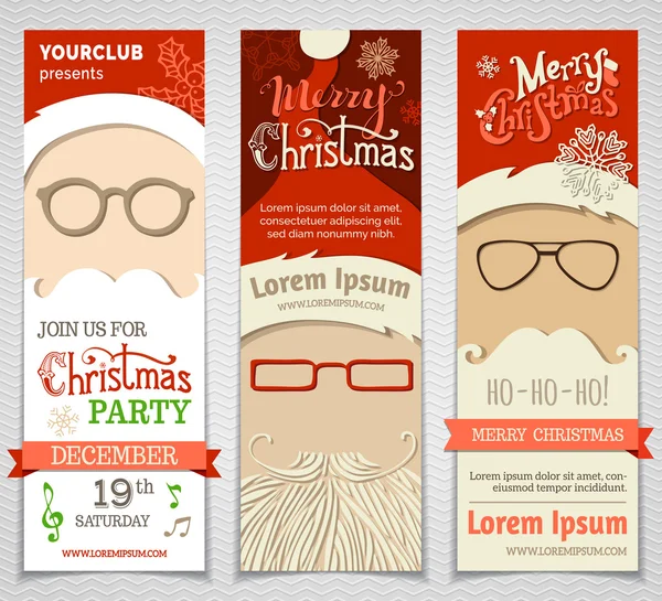 Oh! Oh! Oh! Set di banner Babbo Natale . — Vettoriale Stock