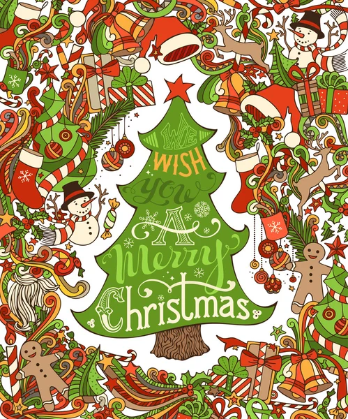 Bright Merry Christmas background. — Stock Vector