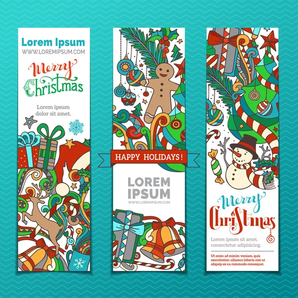 Vector set van Kerstmis banners. — Stockvector