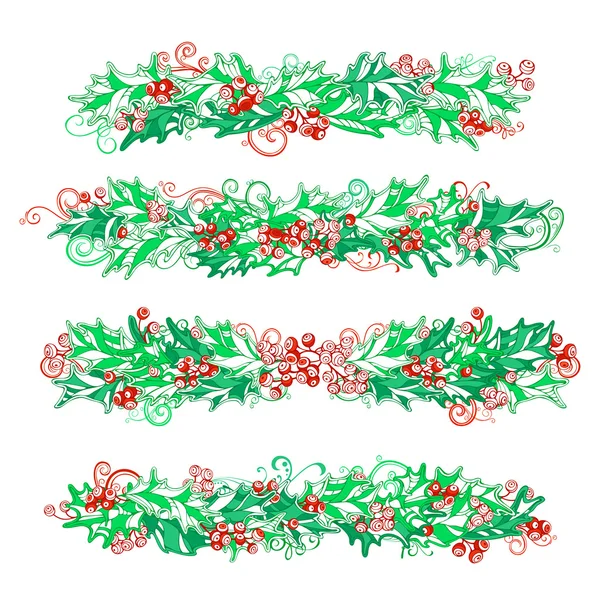 Uppsättning av holly bär — Stock vektor