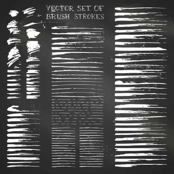 Conjunto de trazos de cepillo de tiza vector . — Archivo Imágenes Vectoriales