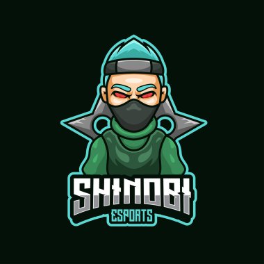 Shinobi Çizgi Filmi Maskot Esport Logo Takımı