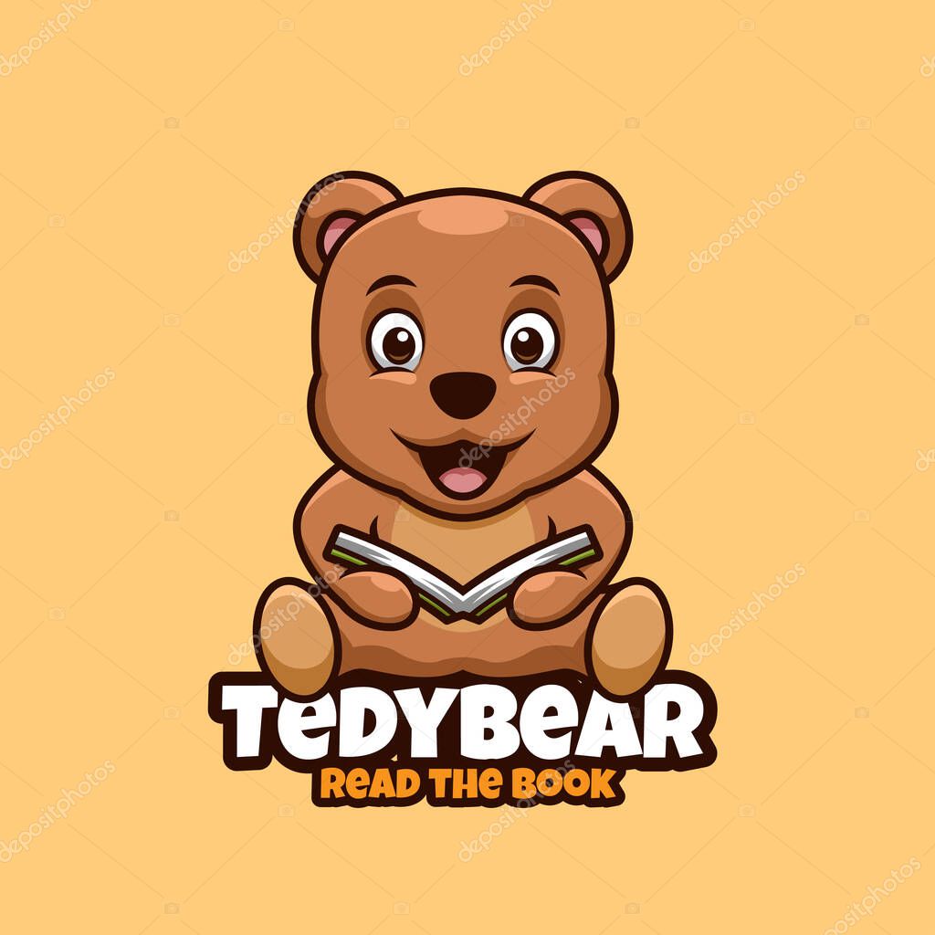 Creatives logo design for bear read the book