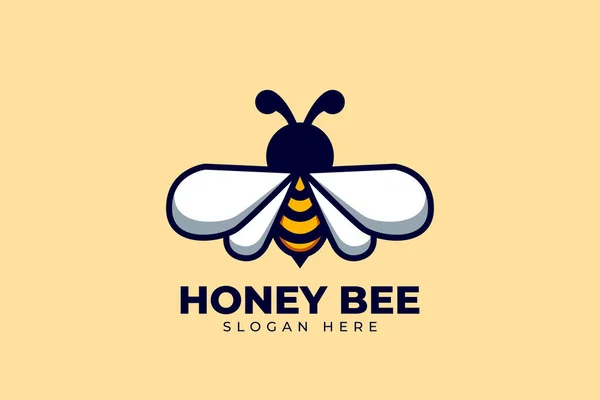 Logo Bee Design Con Concetto Moderno Creativo — Vettoriale Stock