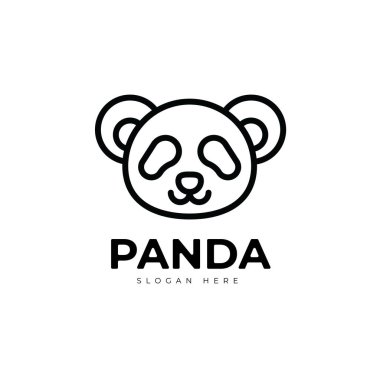 Panda monolin geometrik yaratıcı logo tasarımı
