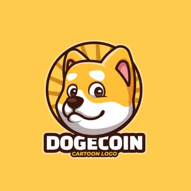 Yaratıcı çizgi film shiba inu dogecoin doge çizgi film logosu