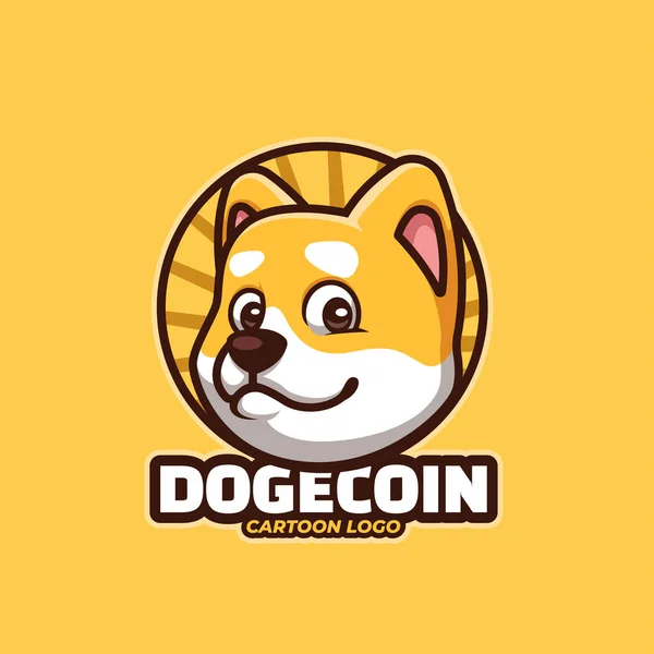 Yaratıcı çizgi film shiba inu dogecoin doge çizgi film logosu