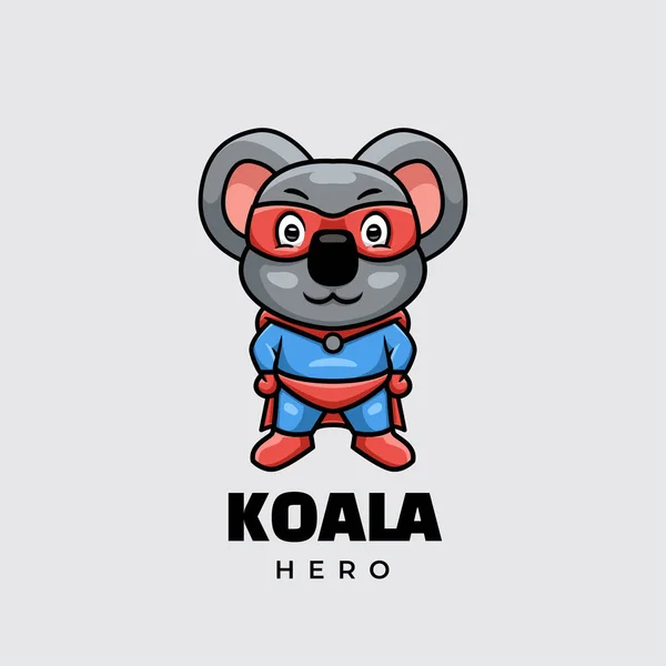 Koala Hero Cartoon Character Creative Logo Design — Archivo Imágenes Vectoriales