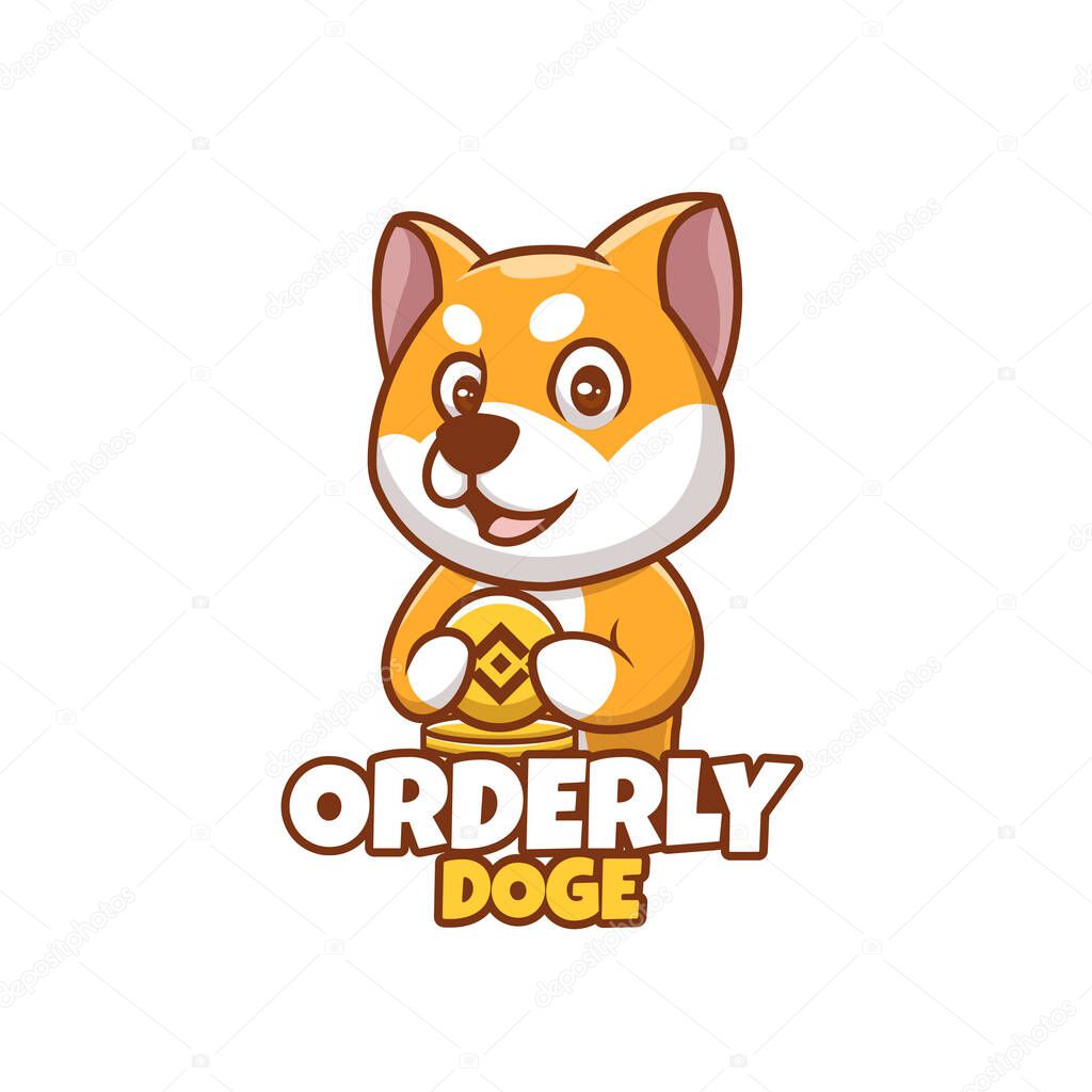Creative Cartoon Orderly Doge Shiba Inu Dog Cute Logo