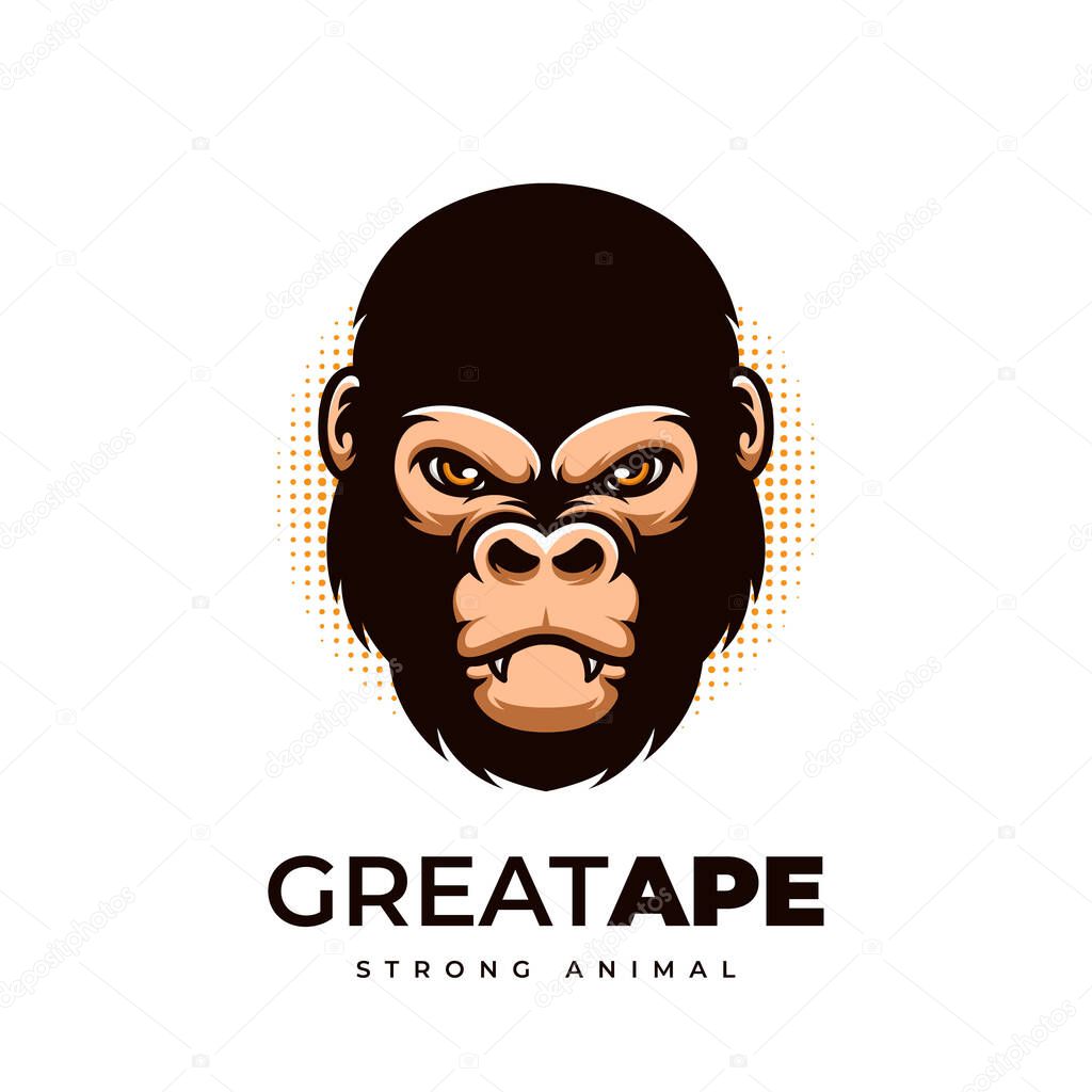 Great Ape Creative Cartoon Logo Design Monkey Chimpanzee