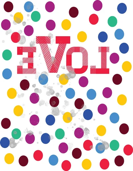 renkli yuvarlak aşk t-shirt tasarım