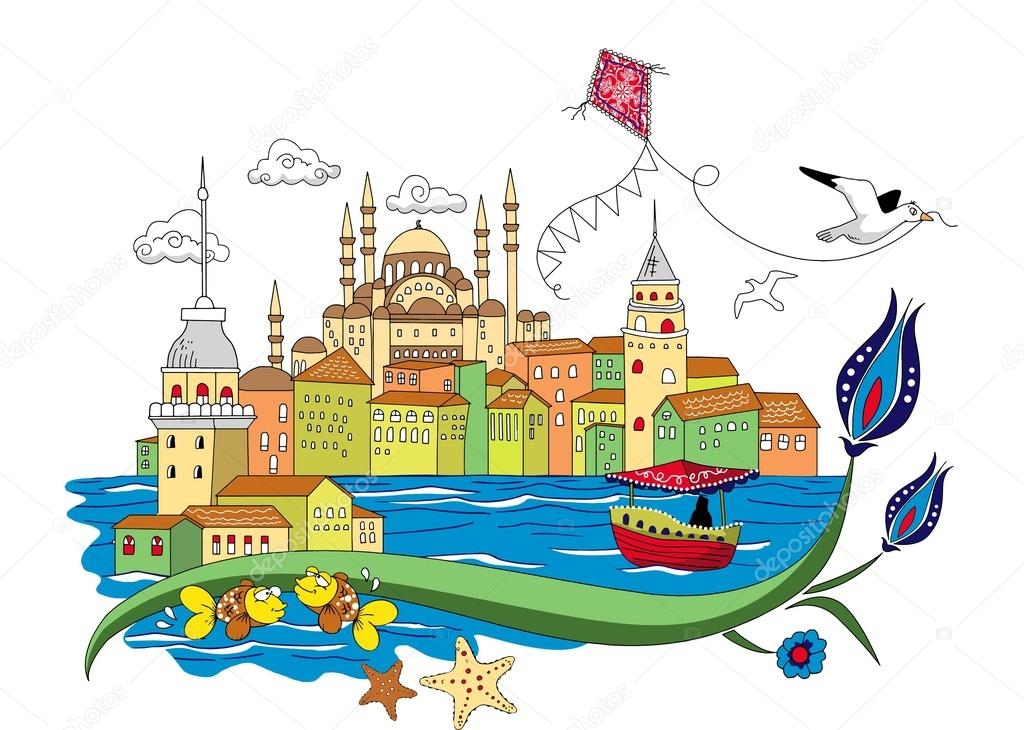 City istanbul vector vintage