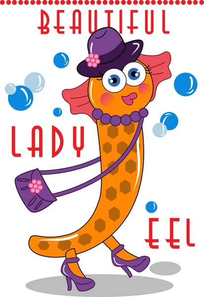 Güzel komik karikatür yılan balığı balık