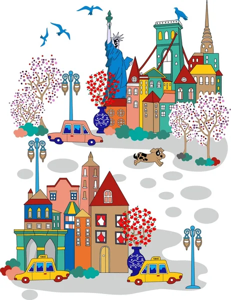 New york city cartoon