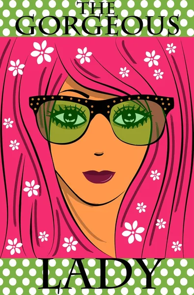The gorgeous glasses girl — Stockvector