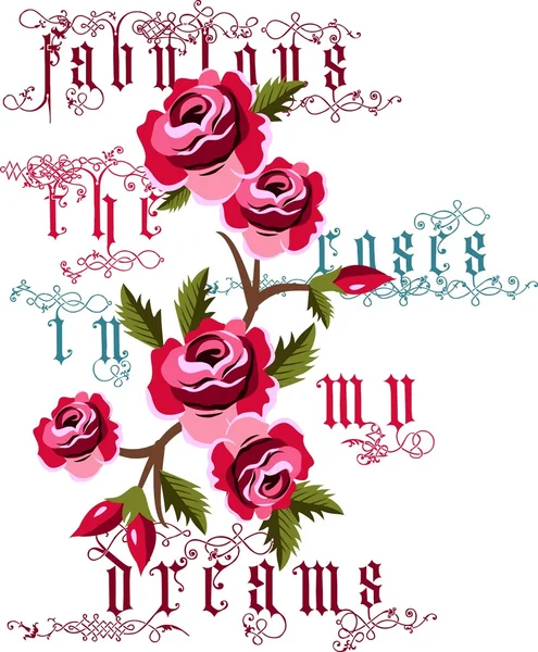 Fabulous the roses in my dreams vector — Stock Vector