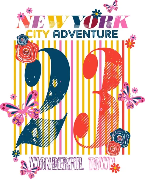 New york city macera grafik tasarım t-shirt için