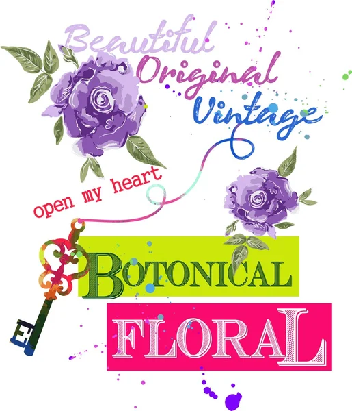 Mektup anahtar dekoratif çiçek ilk