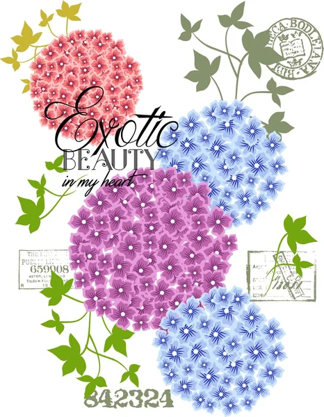 Egzotik güzel çiçekler doğal tasarım