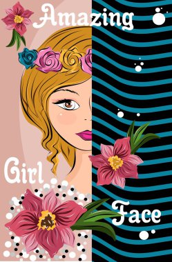 Amazing girl face of a potraits vector clipart