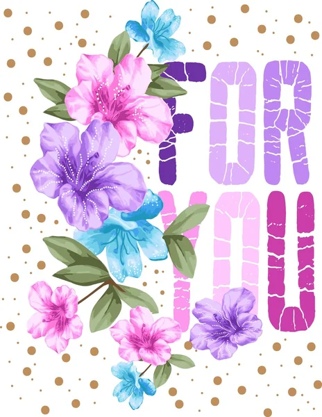 For you flowers design illustration — Stock Vector