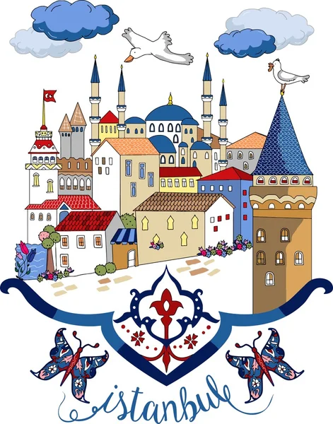 Istanbul karikatür çizim vektör çizim