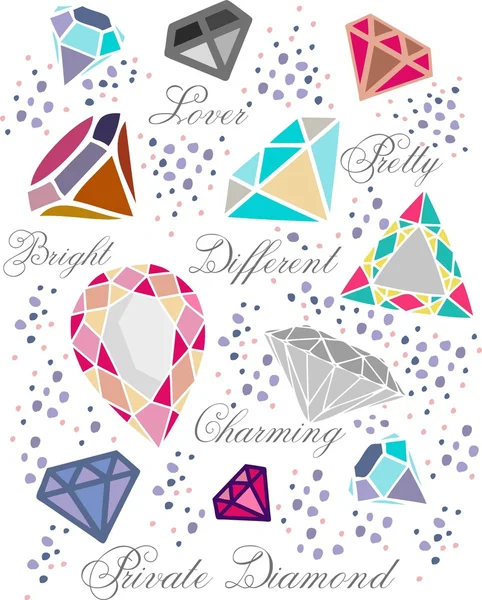 Özel elmas renkleri şekiller vektör