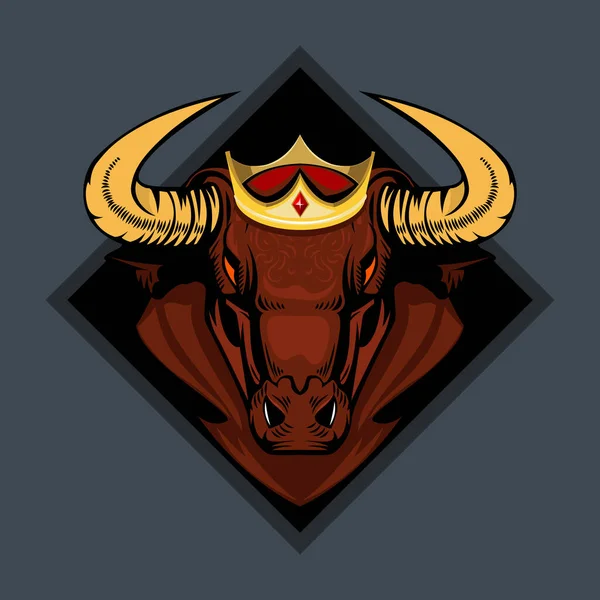 Kafasında tacı olan bir boğa. Doğu takviminde 2021 'in sembolü..