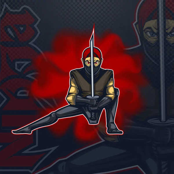 Logo Talisman Ninja Position Combat Esport Team — Image vectorielle