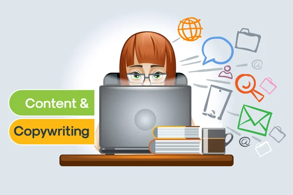 Content Copywriting Preparation Placement Your Text Social Networks Websites Only — Stock Vector