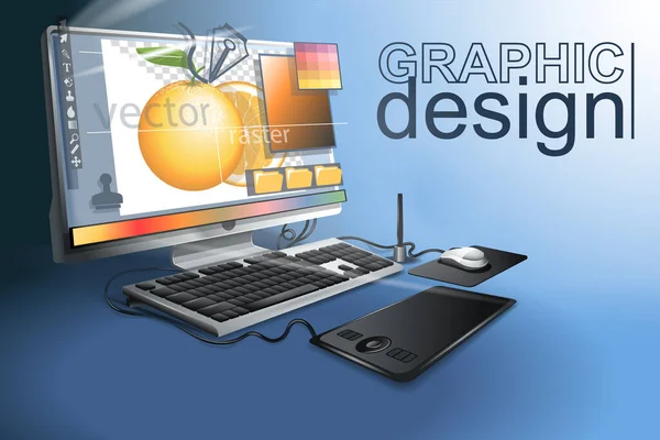 Graphic Design Est Travail Artistes Professionnels Ligne Pas Seulement Travail — Image vectorielle