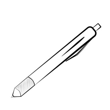 kalem el çizimi simgesi beyaz arkaplanda izole edildi. Vektör