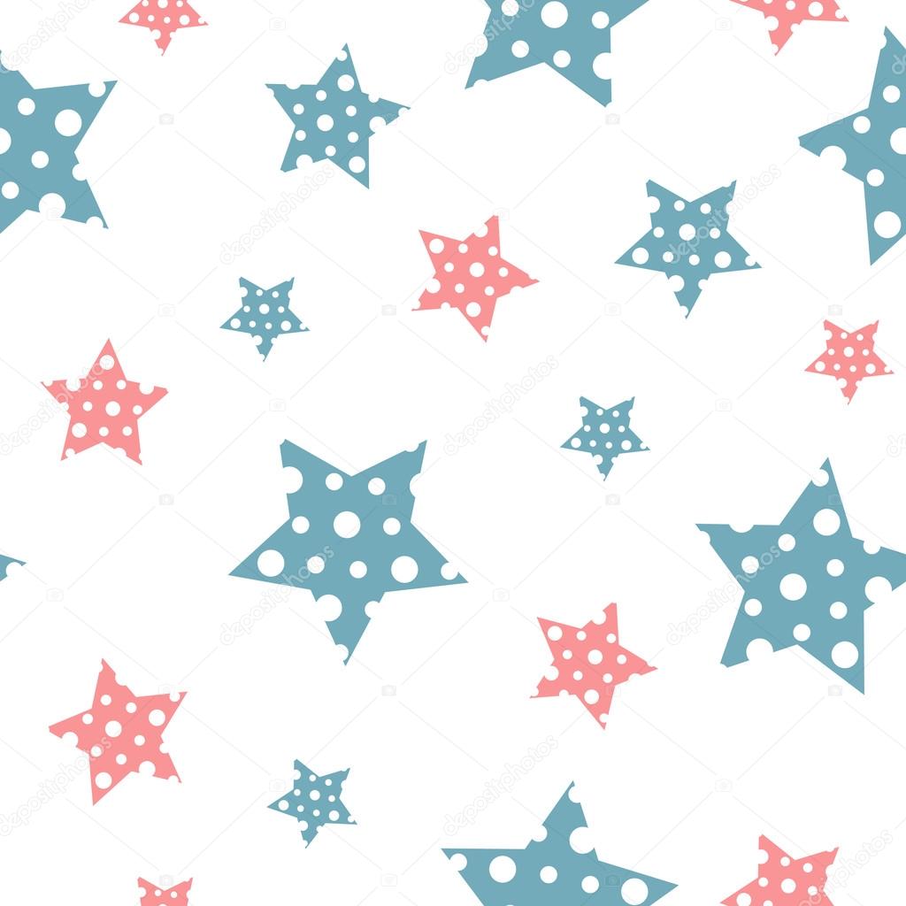 Vector gentle vintage seamless pattern with stars. 
