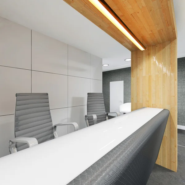 Office lobi ve resepsiyon masası ile koridor