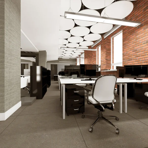 Empty modern office interior work place — Stock Photo, Image