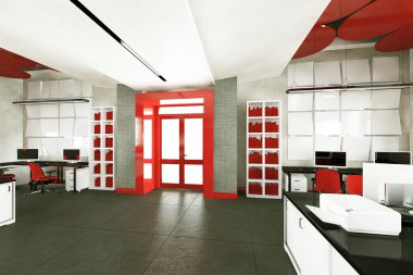 Boş modern ofis iç iş yeri