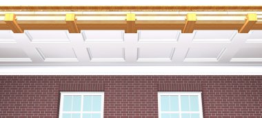 Cross section of wooden overlap