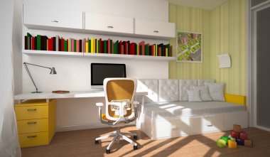 İç çocuk odası 3d render