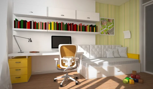 İç çocuk odası 3d render