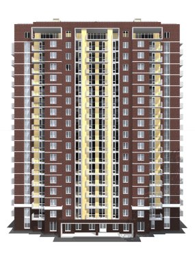 3D render modern çok katlı Konut Binası