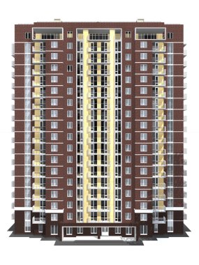 3d rendering of modern multi-storey residential building clipart