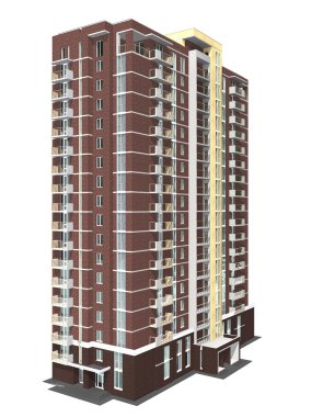 3D render modern çok katlı Konut Binası