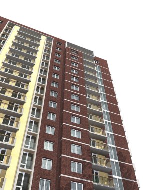 3D render modern çok katlı Konut Binası