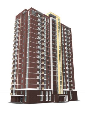 3D render modern çok katlı Konut Binası