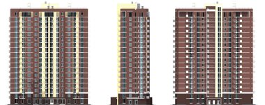 3D render modern çok katlı Konut Binası